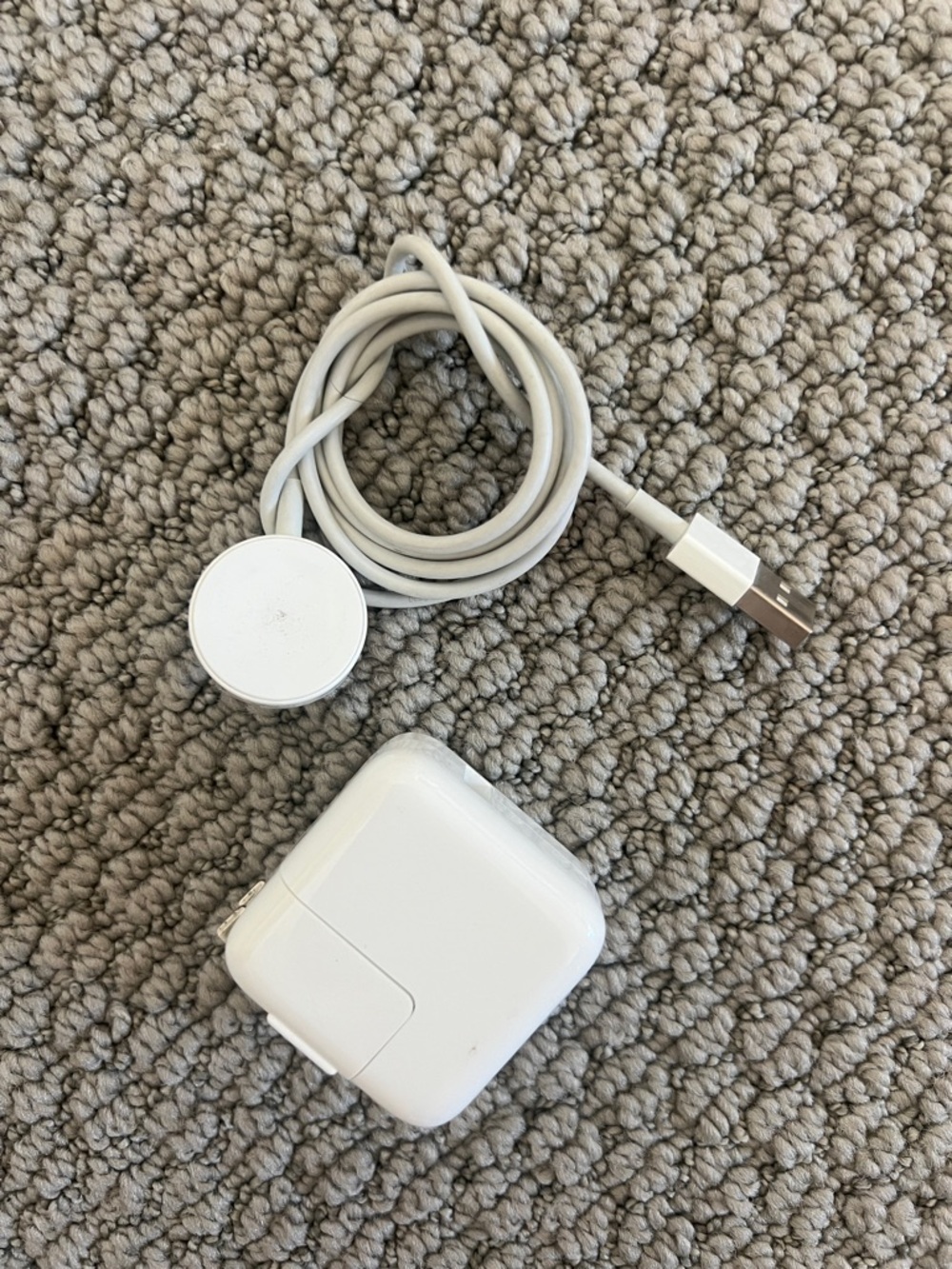 Apple Bundle: White Magnetic iWatch Charging Cable and USB 12W Power Adapter